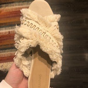 Kaanas Ibiza Frayed Slide Sandal size 7